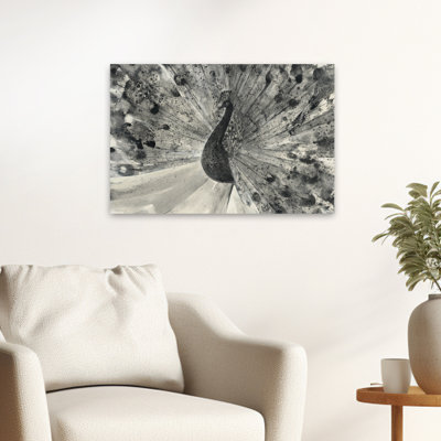 Fanfare Crop Contemporary Animal Black Gray Bird Grey