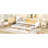 Twin Size Platform Bed With Trundle And Drawers, White