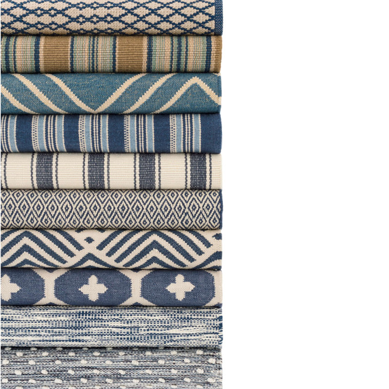Cleo Navy Handwoven Indoor/Outdoor Rug, Rectangle 5' x 8'