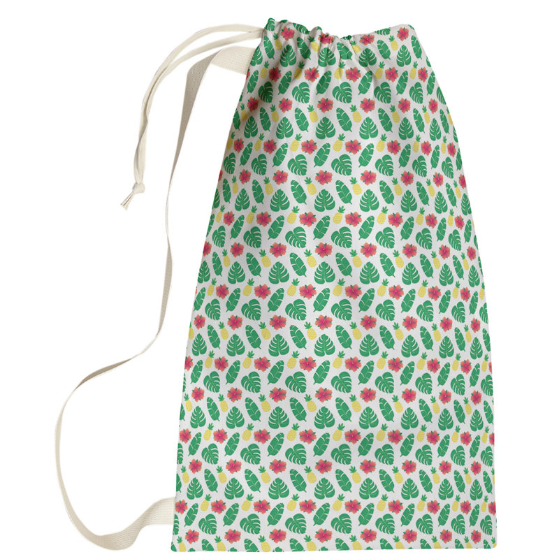 Sac à linge tropical, Grand (H 76,5 po x l 29,5 po x P 1,5 po), Blanc