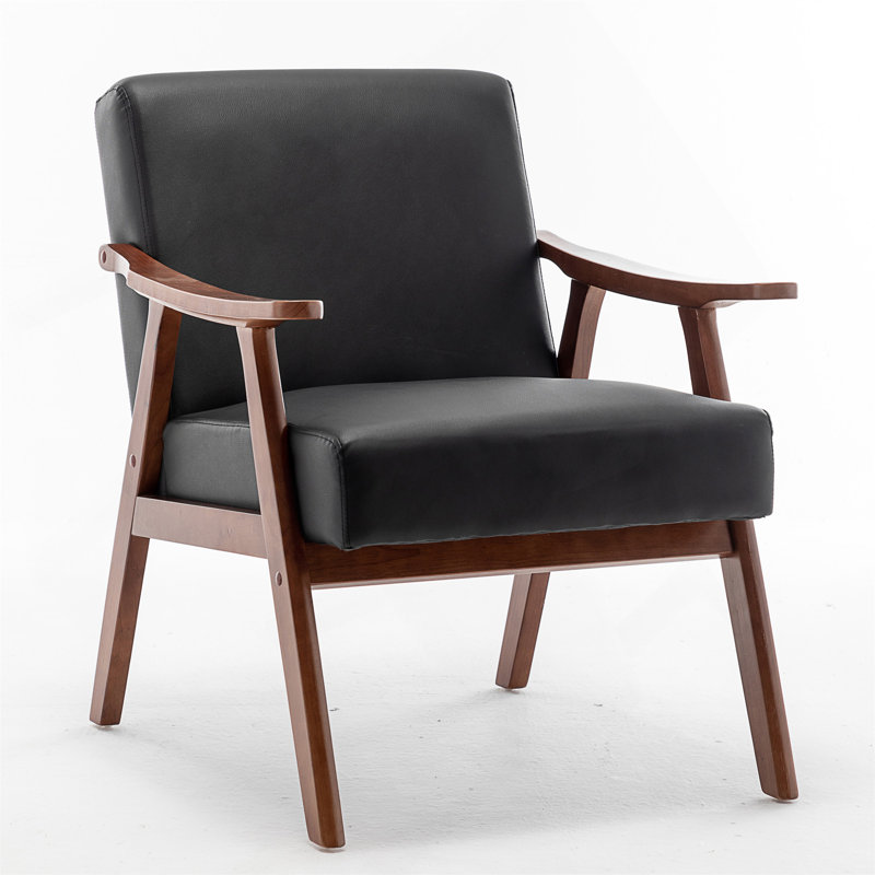 Jamesina 26.37" W Armchair, Black Polyester