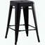 Ensemble de 2 tabourets de bar industriels sans dossier - noir mat - siège 30 po - pieds en métal-360008360-360008363