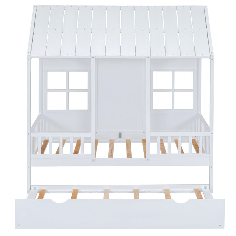 Lit gigogne simple en bois massif blanc - centre de chambre fonctionnel avec