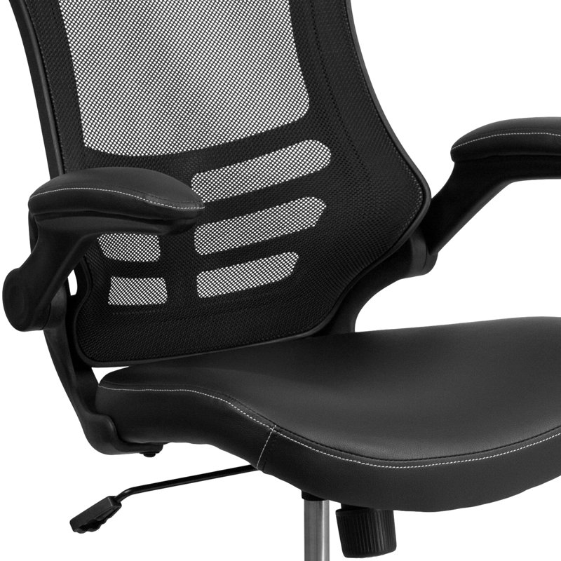 ErgoFlex 360 Black Mesh & LeatherSoft Adjustable Office Task Chair
