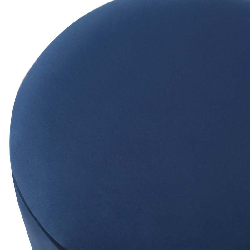 Repose-pieds rond avec rangement en velours, Blue