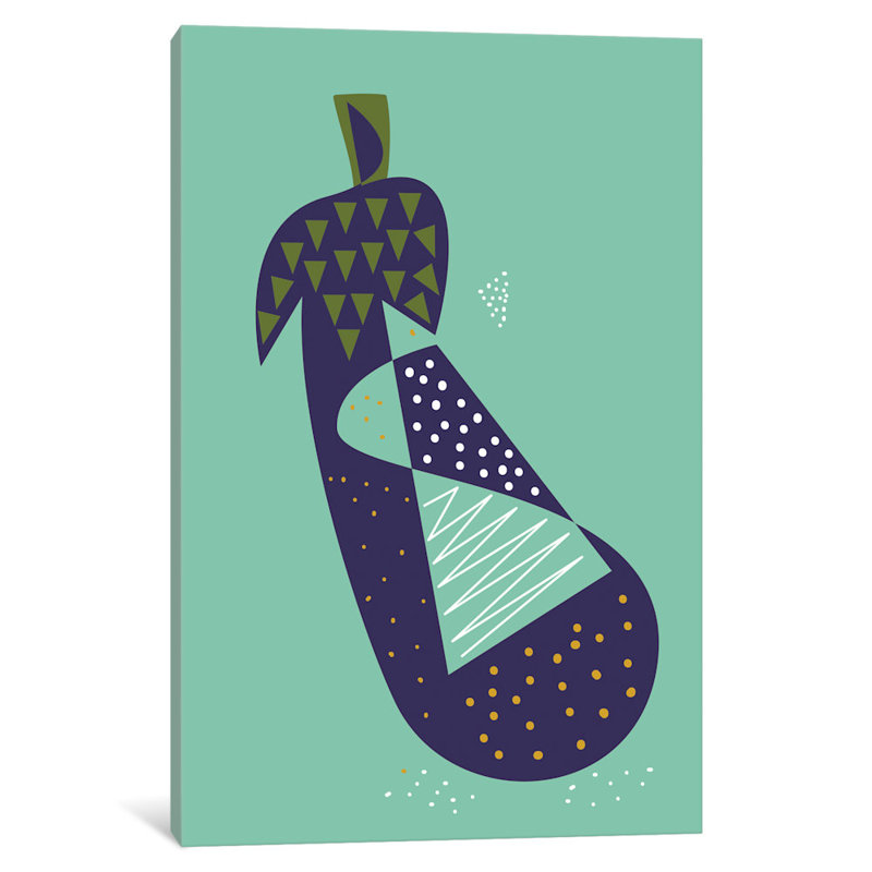 « aubergine », impression sur toile tendue, H 60 po x l 40po x P 1,5 po, Toile avec cadre flottant noir, Pas de tapis