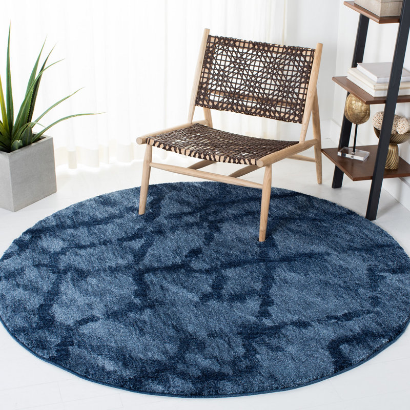 Socorro Retro Performance Abstract Rug, Round 4'