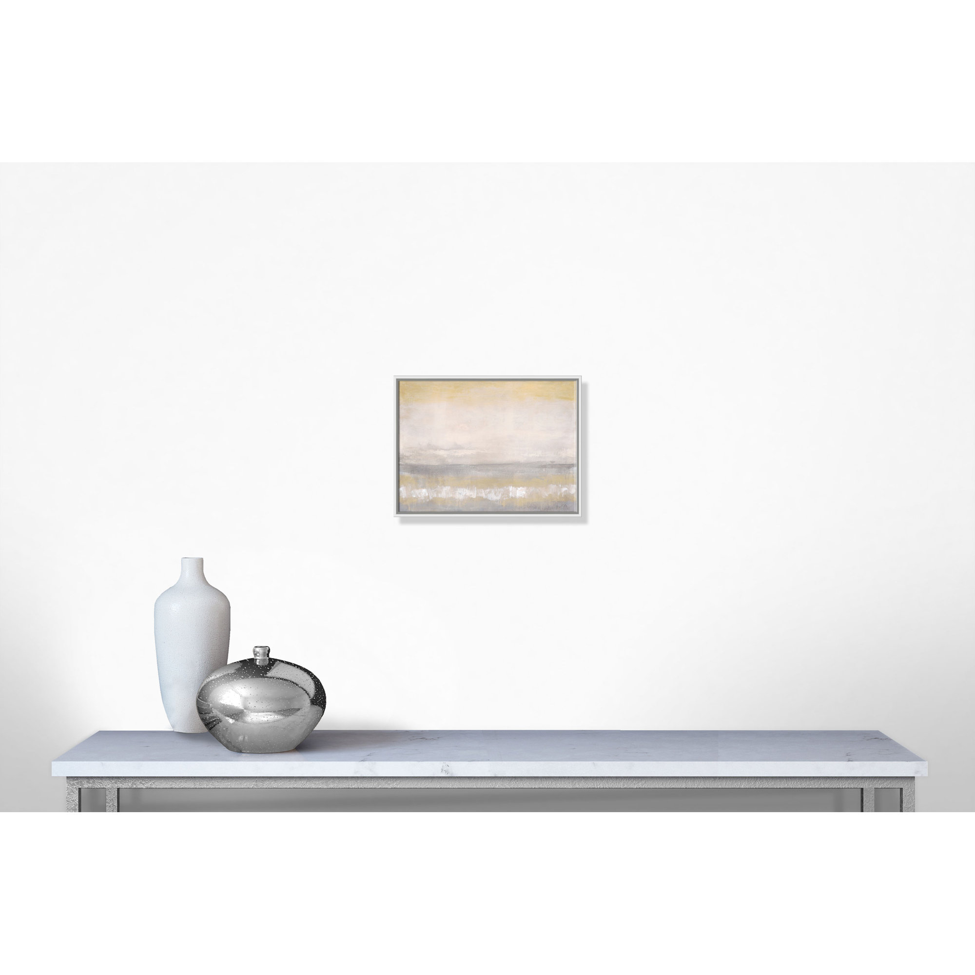 Morning Calm 2 - Floater Frame Painting Print on Canvas, 18" H x 24" W x 2" D, White Framed