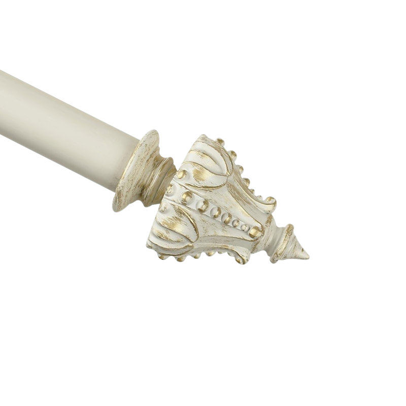Tringle à rideaux simple réglable Parnell Regale, l 84 po x P 6,75 po, Blanc doré de France