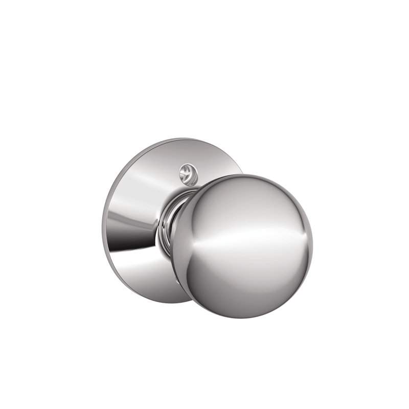 Faux bouton de porte simple avec rosette Orbit, Chrome poli