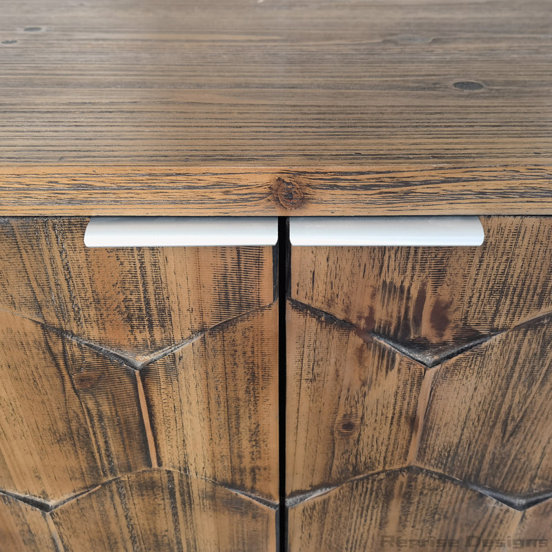 Farmhouse Style 4 Door Wooden Cabinet, Brown
