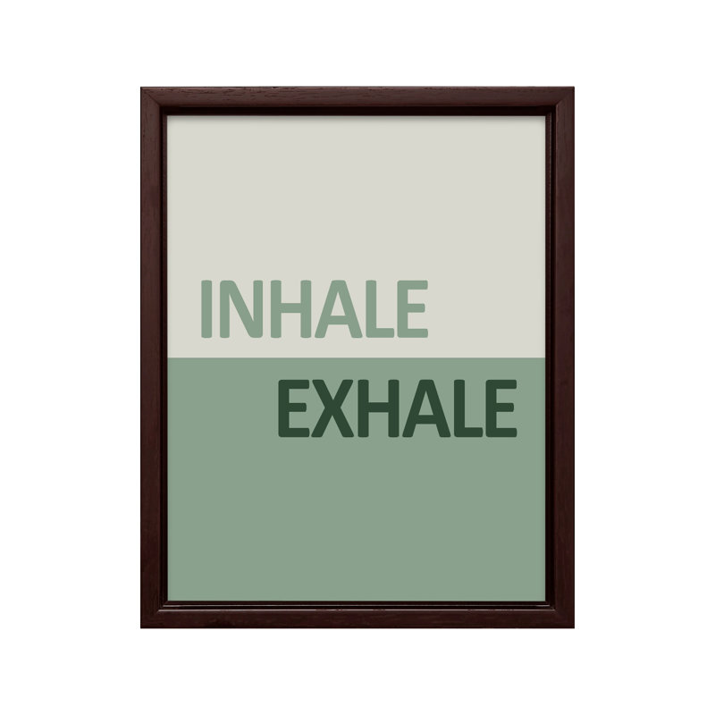 Inhale Exhale No1, 12"H x 16"W, Canvas, Brown Framed