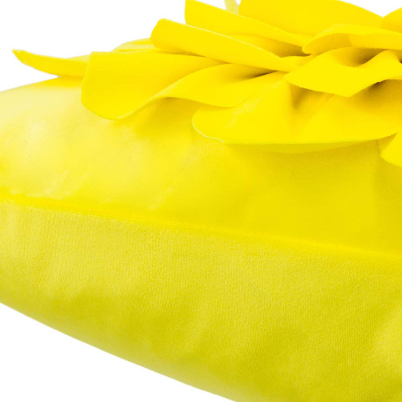 Appliqued Velvet Pillow Cover, Egg Yellow