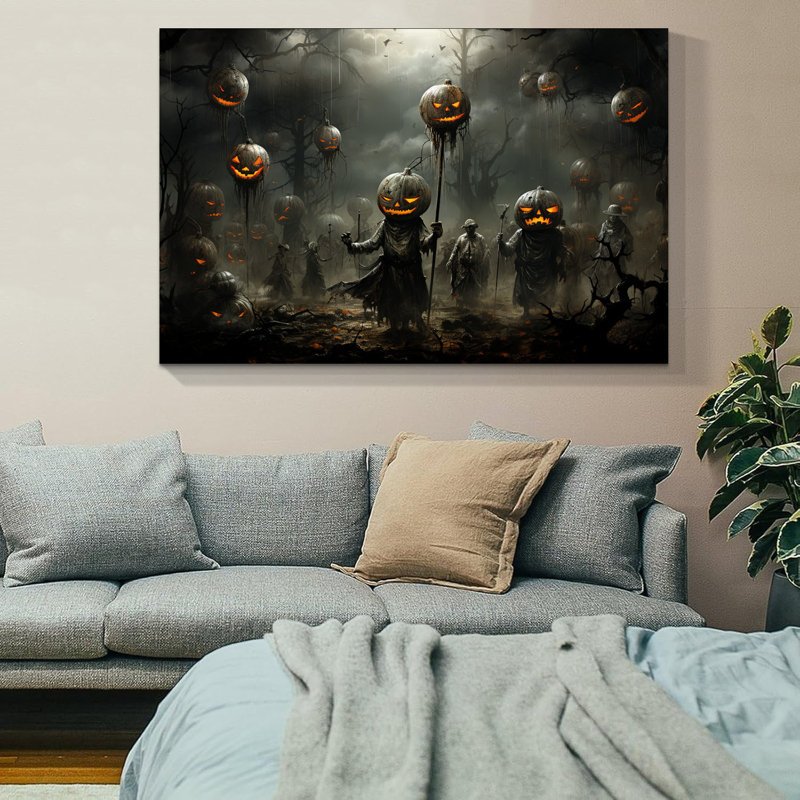 Décoration murale d'Halloween en toile, H 18 po x l 24 po