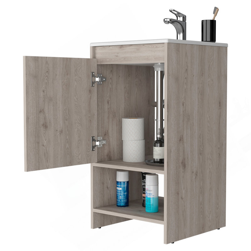 Meuble-lavabo pour salle de bain, gris clair, Gris clair
