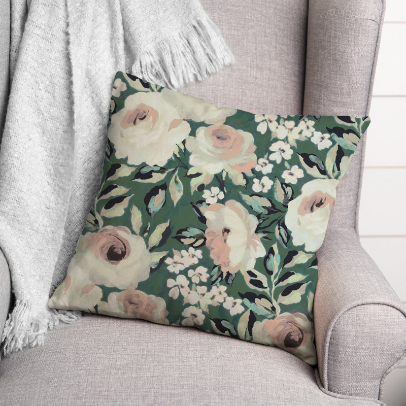 Housse et insert de coussin multicolore pour l'extérieur 7 carrés, 18 po x 18 po, Vert