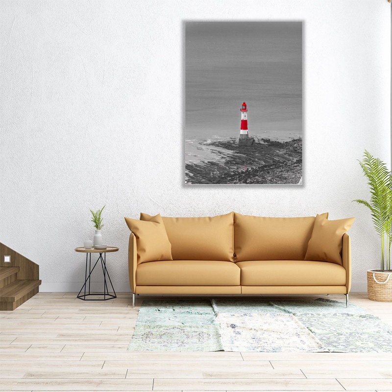 «Beachy Head And Lighthouse, Eastbourne», reproduction d'art sur toile, H 24 po x l 18 po