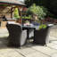 PARIS 4 Seater Round Carver Dining Set 110cm Round Table with 4 Imperial Chairs including Cushions