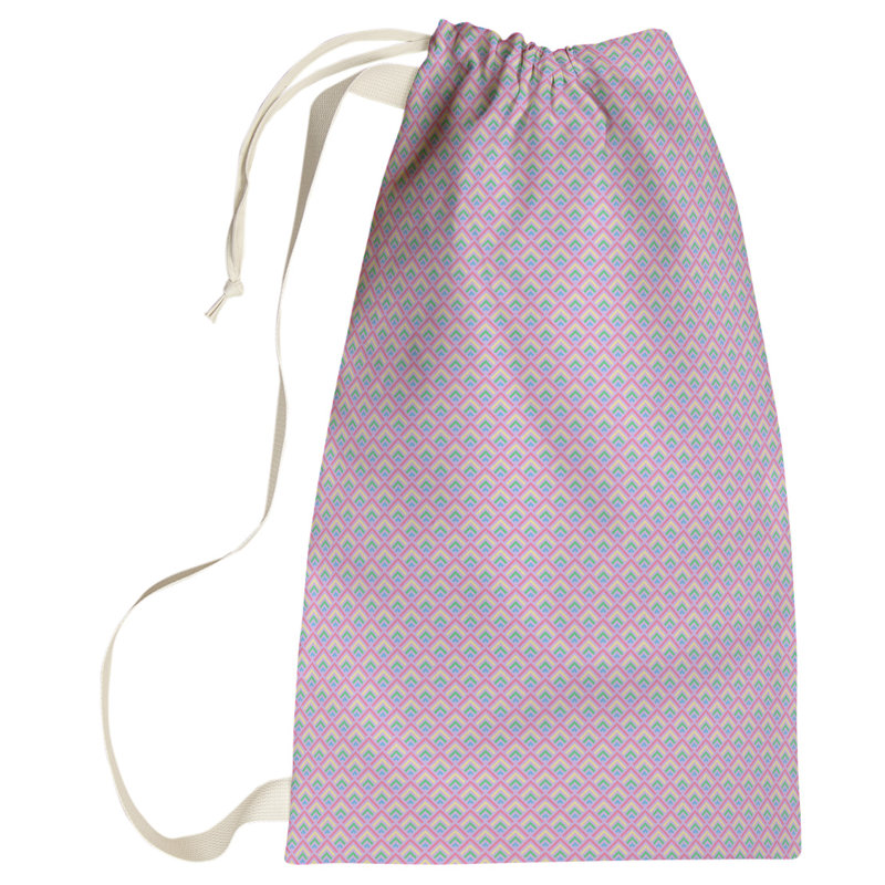Sac à linge inversé à motif géométrique, Petit (H 64 po x l 20 po x P 1,5 po), Mauve