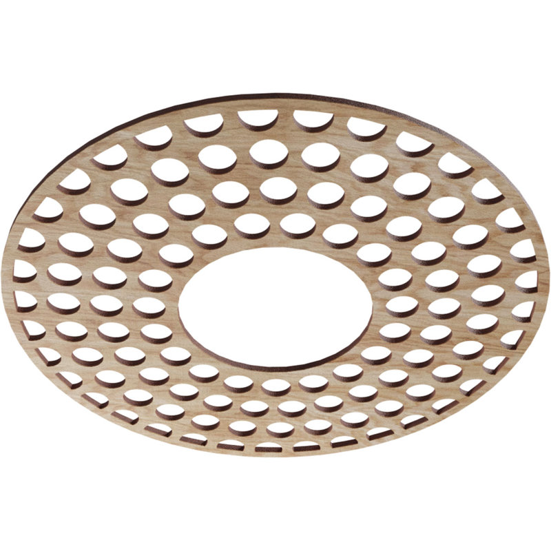 Médaillon de plafond en bois Fink, Chêne rouge, H 18 po x l 18 po x P 0,25 po