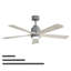Ventilateur de plafond avec lumière, télécommande silencieuse à 6 vitesses, DEL à intensité variable, pour le salon, la chambre à coucher et autres intérieurs