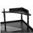 Corner Vanity Desk Set with Storage Cushioned Stool and Charging Station, Triangle Makeup Desk with Removable Pull-Out Side Cabinet, Glass Tabletop Makeup Vanity Desk with Drawer and Shelf, Black-965461159