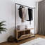 Armoire moderne avec pieds en métal thermolaqué électrostatique, finition chêne et noir | Panneau de particules enduit 100% mélamine, dimensions: 47,2 po x 70,9 po x 17,7 po | Design industriel élégant pour des solutions de rangement organisées