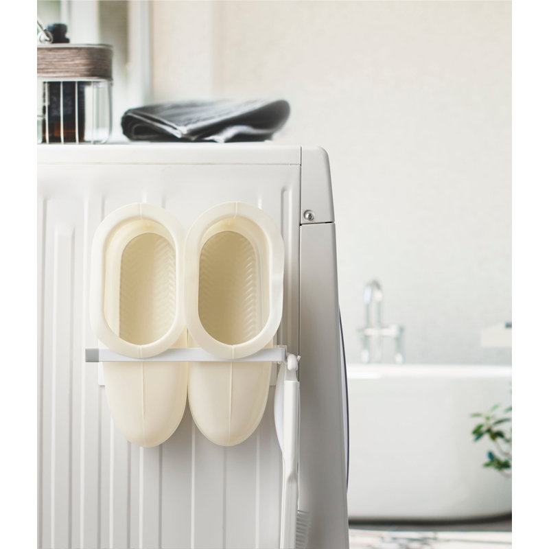 Compact White Steel Magnetic Clothes Hanger Rack