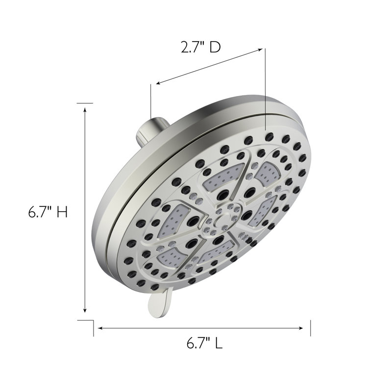 Pomme de douche Mills Modern, Nickel satiné