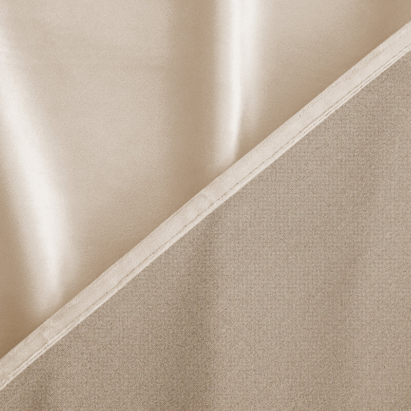 Thermal Velvet Curtains with Eyelet Ring Top - Blackout Crushed Velvet Drapes Pair, 168cm Width x 137cm Drop, Beige