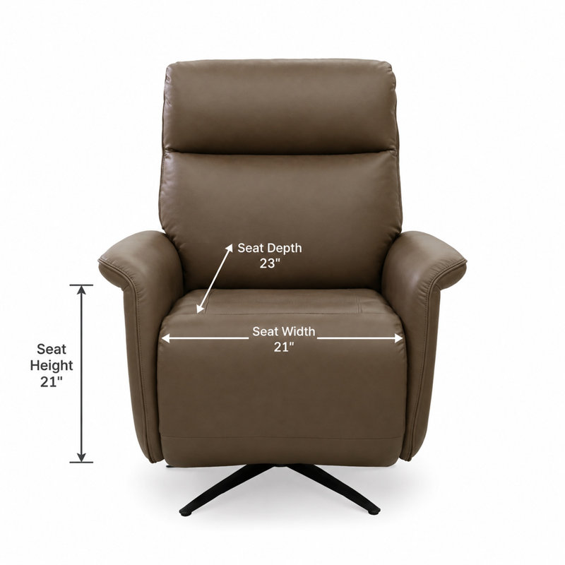 Haven Power Swivel Recliner with Power Headrest, Heat, Massage & Ventilation, Riverstone