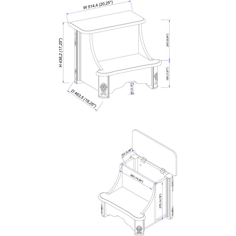 Tonbridge 2 - Step Manufactured Wood Step Stool