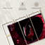 Ensemble de 3 pièces de vin rouge sur toile-2097951474
