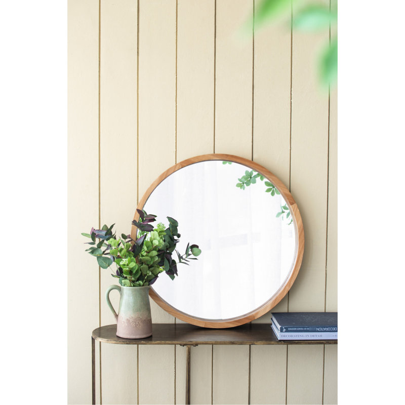 Miroir mural en bois 27,6 "pour le salon, la salle de bain, l'entrée D28", 28 po x 28 po