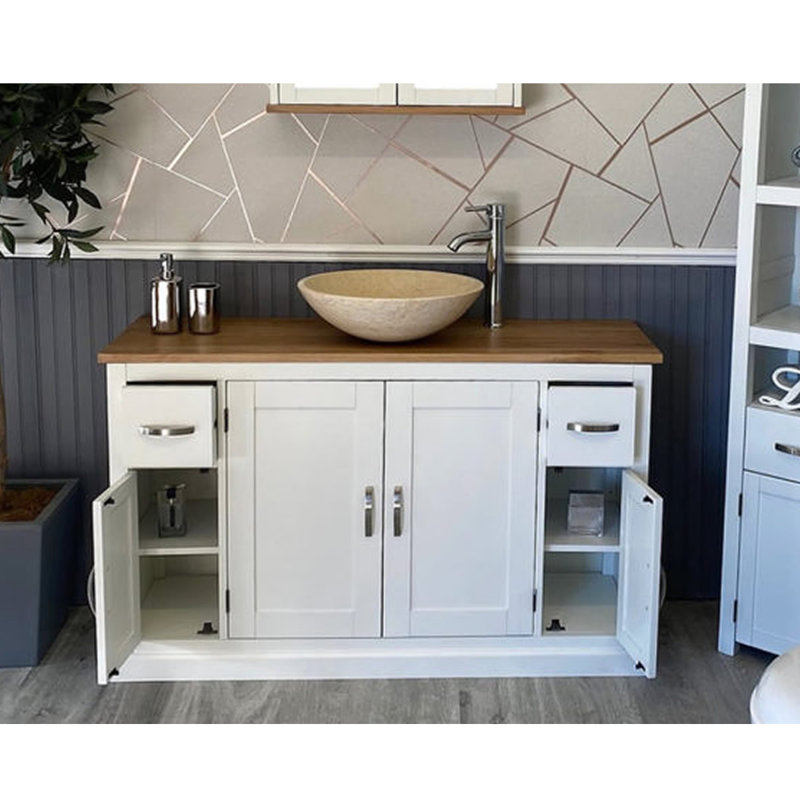 Ankney 1230mm Single Bathroom Vanity with Vessel Stone Basin
