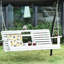 Balancelle en bois 3 places avec table basse et porte-gobelets