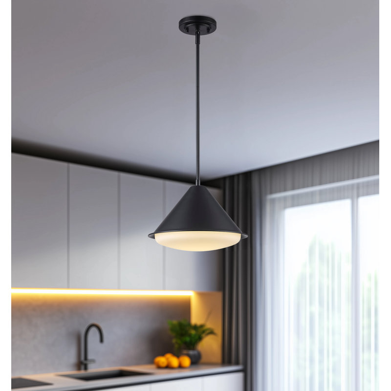 Luminaire suspendu moderne 12 "à DEL avec lentille blanc givré Erso Millicent