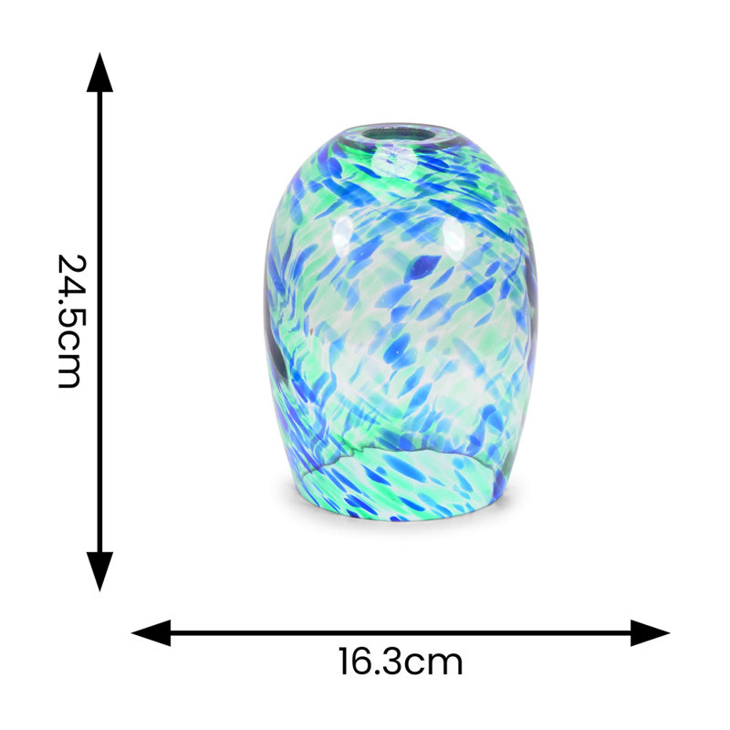 24.5cm H Glass Dome Lamp Shade ( Clip On ), Green