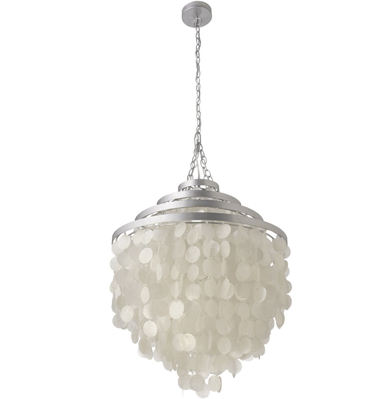 2 - Light Dimmable Tiered Chandelier, Natural White