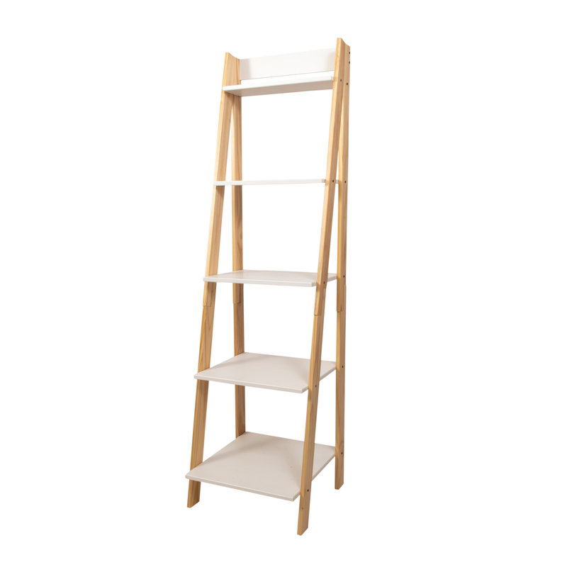 Kathia Ladder Bookshelf, White/Natural