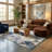 Rug Branch Eldin 7' x 10' (6'7" x 9'6") Blue/Beige Geometric Indoor Area Rug, Contemporary, Low Pile, Stain-Resistant Carpet - Living Room, Bedroom, Dining Room, and Kitchen-1839765950