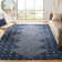 Micro-Loop Hand Tufted Wool/Cotton Southwestern Rug in Blue/Ivory