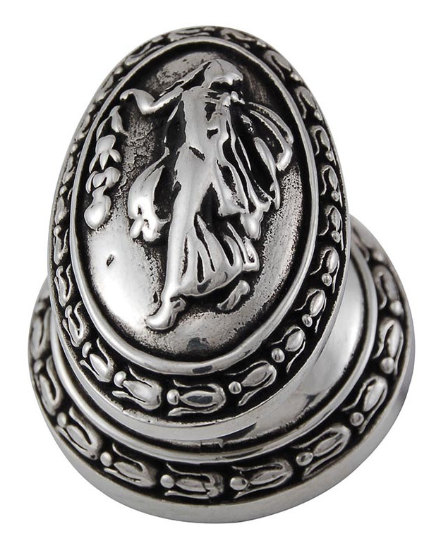 Sforza Oval Knob, Antique Silver