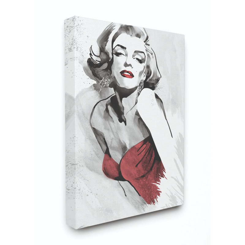Marilyn Monroe, encre, illustration par Penny Lane, reproduction d'art, H 20 po x l 16 po x P 1,5 po, Toile tendue
