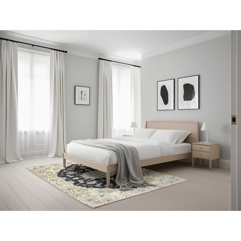 Tapis décoratif bleu oriental Nairn, Rectangle 5 pi x 7 pi
