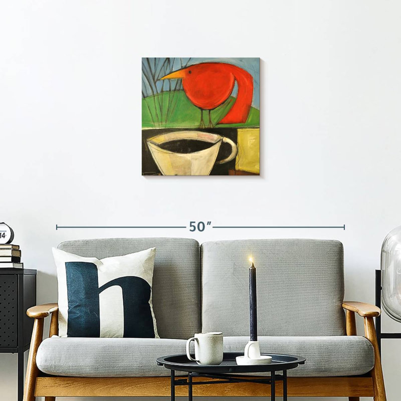 Brampt Coffee And Red Bird, 20" H x 20" W