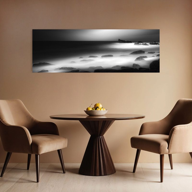 Art mural côtier éthéré et brumeux, H 16 po x l 48 po
