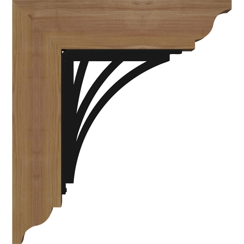 Nevio 4" Triple Brace Ironcrest Bracket, 18"H x 15 1/2"D, 4"W x 4"T Western Red Cedar (Rough Sawn)