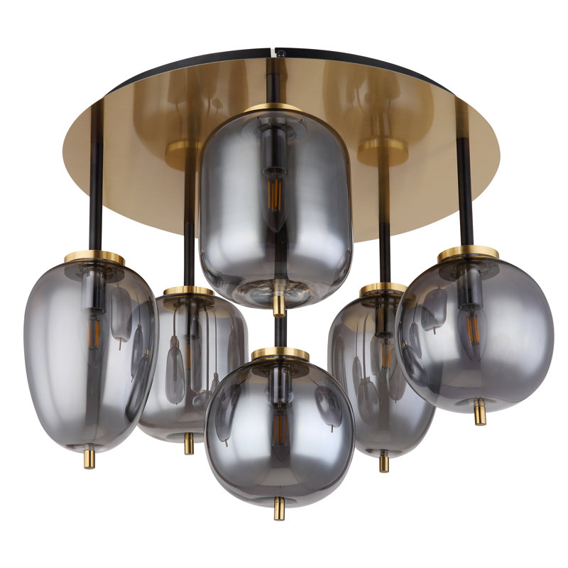 Mikasa Glass Flush Mount, Matte Black