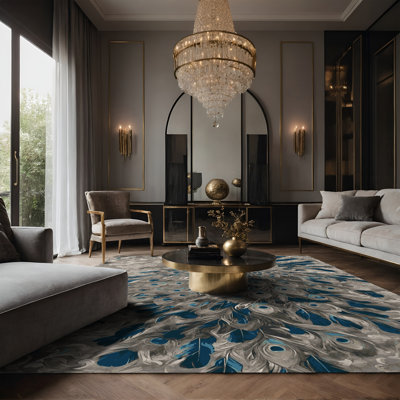 Tapis gris soyeux et moelleux